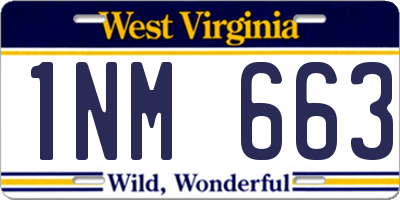 WV license plate 1NM663