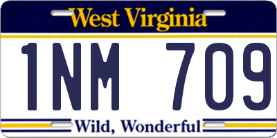 WV license plate 1NM709