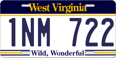 WV license plate 1NM722