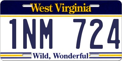 WV license plate 1NM724