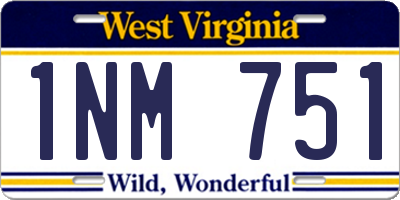 WV license plate 1NM751