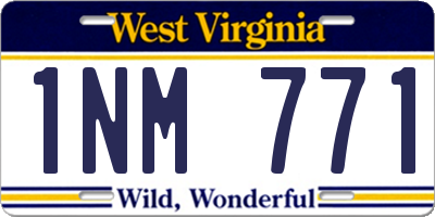 WV license plate 1NM771