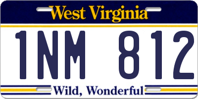 WV license plate 1NM812