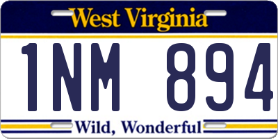 WV license plate 1NM894