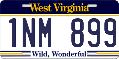 WV license plate 1NM899
