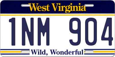 WV license plate 1NM904