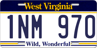 WV license plate 1NM970