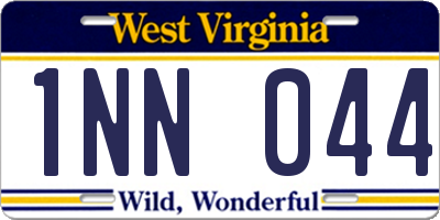 WV license plate 1NN044