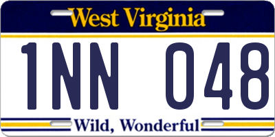WV license plate 1NN048
