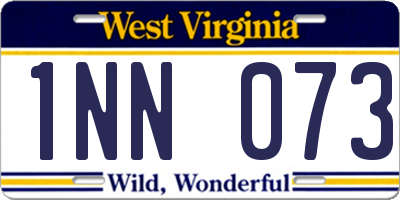 WV license plate 1NN073