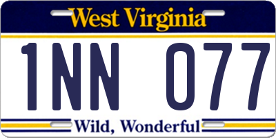 WV license plate 1NN077