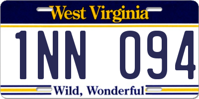 WV license plate 1NN094