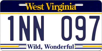 WV license plate 1NN097