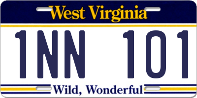 WV license plate 1NN101