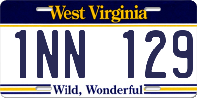 WV license plate 1NN129
