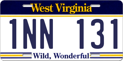 WV license plate 1NN131