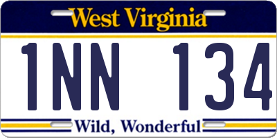 WV license plate 1NN134