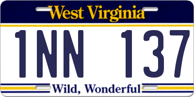 WV license plate 1NN137