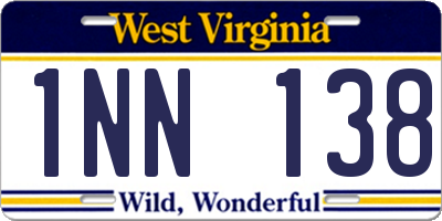 WV license plate 1NN138