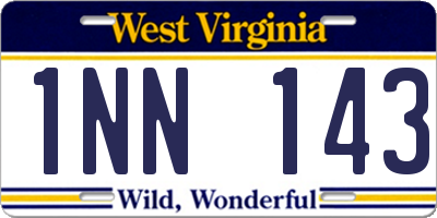 WV license plate 1NN143