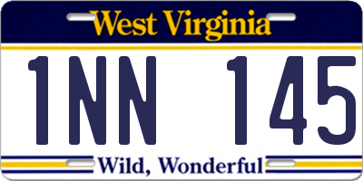 WV license plate 1NN145