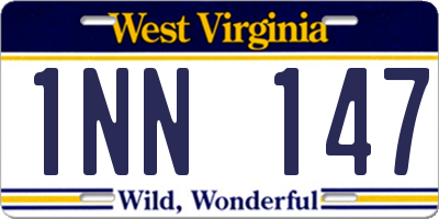WV license plate 1NN147