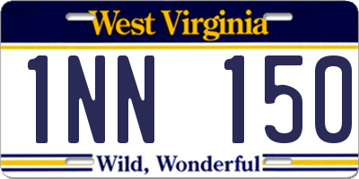 WV license plate 1NN150