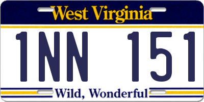 WV license plate 1NN151