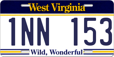 WV license plate 1NN153
