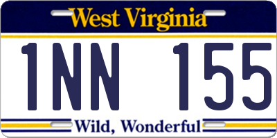 WV license plate 1NN155