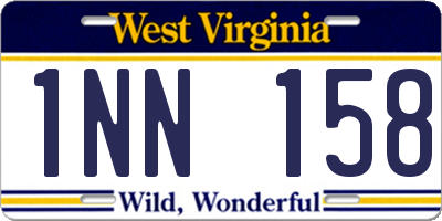 WV license plate 1NN158