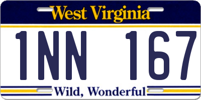 WV license plate 1NN167