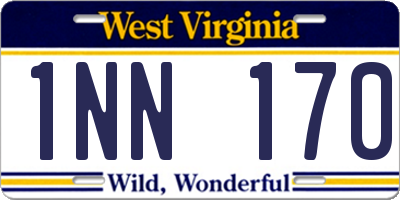 WV license plate 1NN170