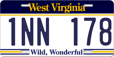 WV license plate 1NN178