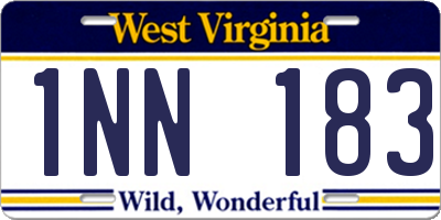 WV license plate 1NN183