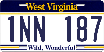 WV license plate 1NN187