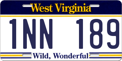 WV license plate 1NN189