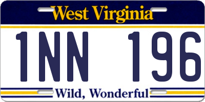 WV license plate 1NN196
