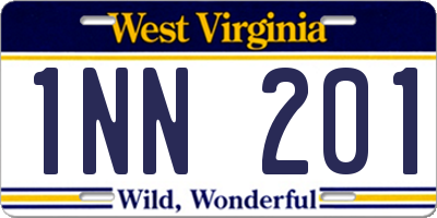 WV license plate 1NN201