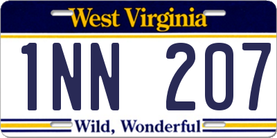 WV license plate 1NN207