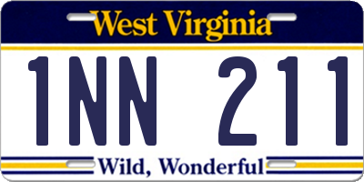 WV license plate 1NN211