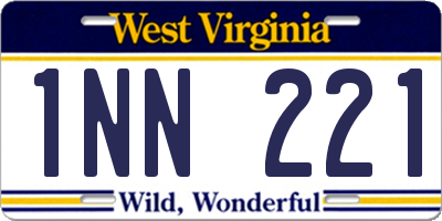 WV license plate 1NN221