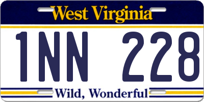 WV license plate 1NN228