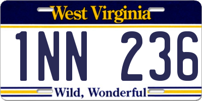 WV license plate 1NN236