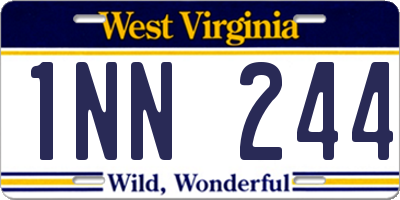WV license plate 1NN244