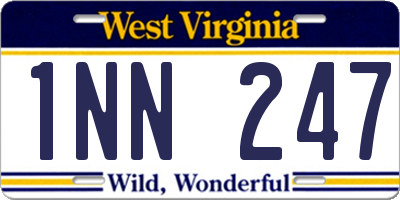WV license plate 1NN247