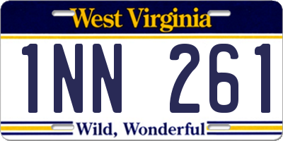 WV license plate 1NN261