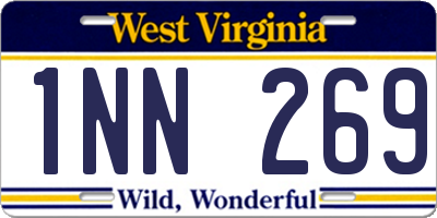 WV license plate 1NN269