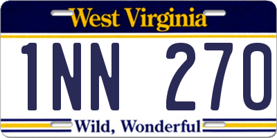 WV license plate 1NN270