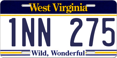 WV license plate 1NN275